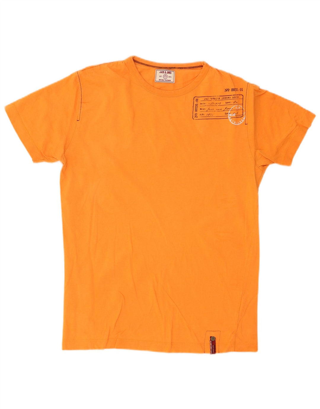 Tricou grafic Jack & Jones pentru bărbați Top din bumbac portocaliu mediu
