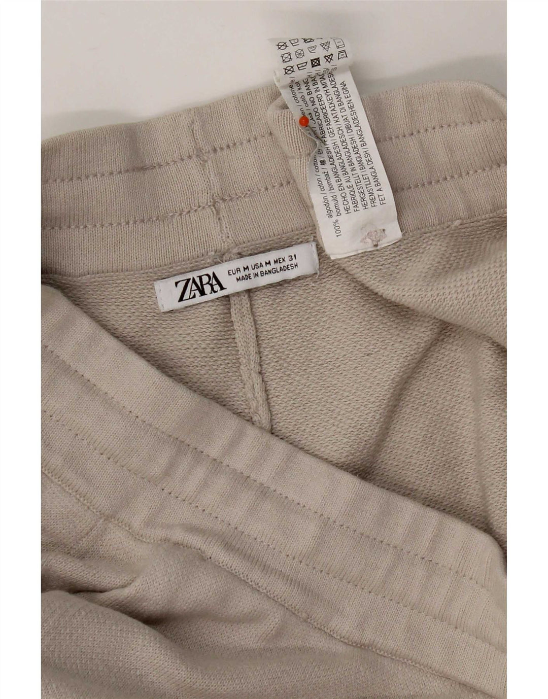 Pantaloni scurți sport pentru bărbați Zara, bumbac mediu bej