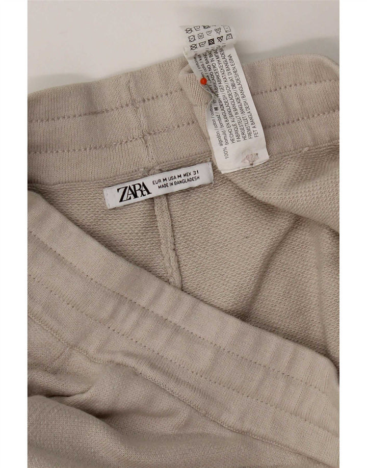 Pantaloni scurți sport pentru bărbați Zara, bumbac mediu bej