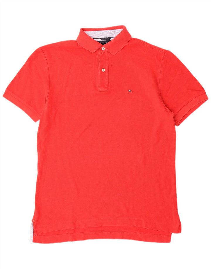 Tricou polo TOMMY HILFIGER pentru bărbați, bumbac roșu mediu
