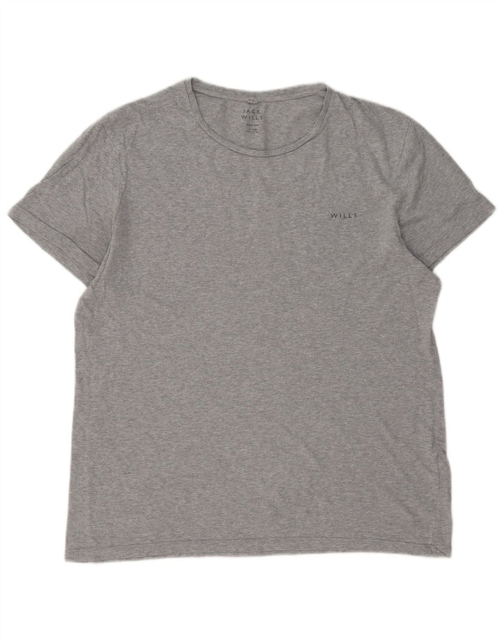 Tricou Jack Wills pentru bărbați Top din bumbac cu pete gri mediu
