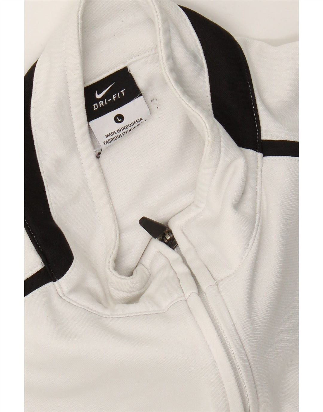 NIKE Mens Dri Fit Tracksuit Top Jacket Large White Colourblock Polyester Vintage Nike and Second-Hand Nike from Messina Hembry 