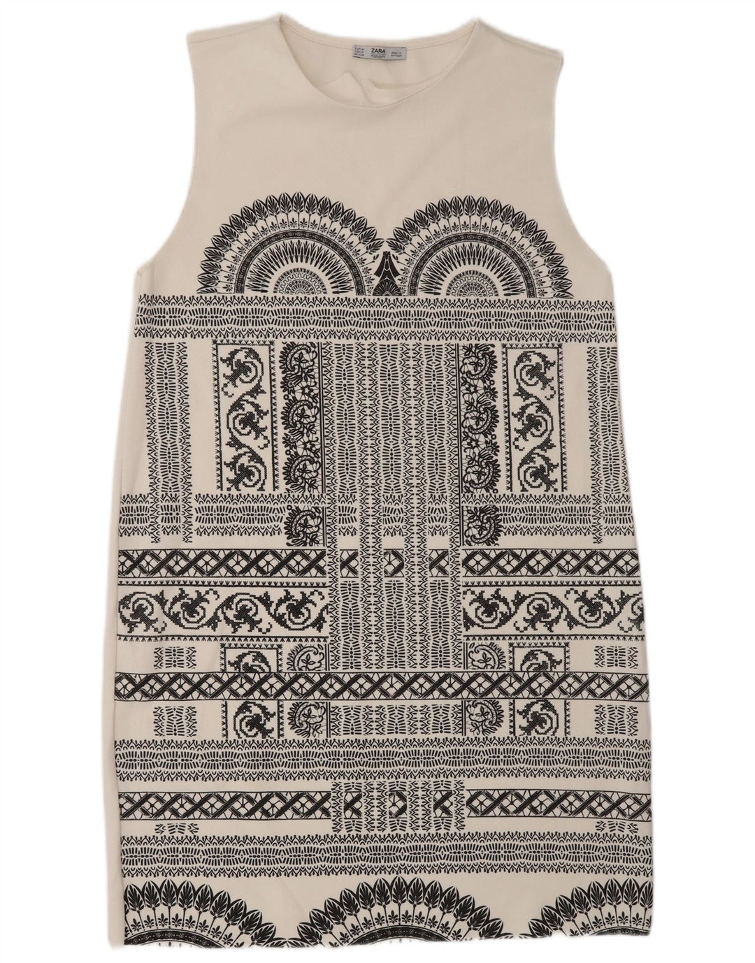 Rochie fără mâneci pentru femei Zara UK 12 Medium White Geometric