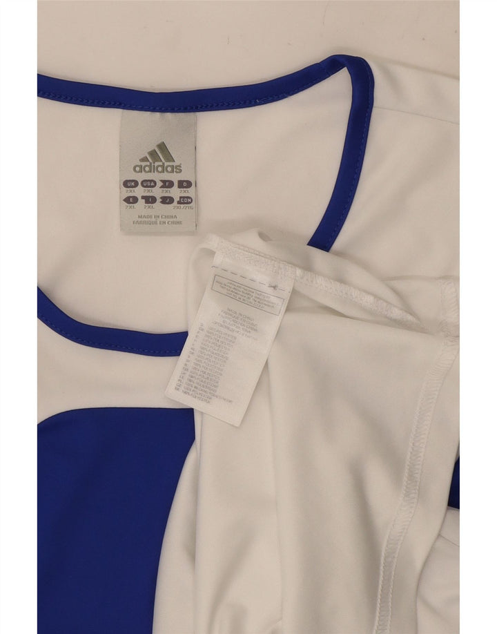 Tricou Adidas Climalite pentru bărbați Top 2XL, alb, poliester color bloc