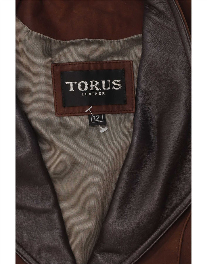 Palton de piele pentru femei Torus UK 12 maro mediu