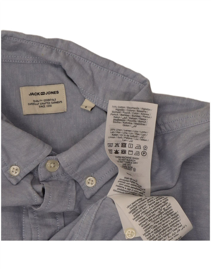 Cămașă Jack & Jones pentru bărbați, mare, albastru, bumbac