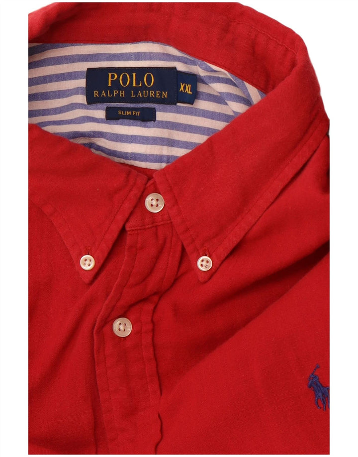 Cămașă pentru bărbați RALPH LAUREN Slim Fit 2XL Roșu