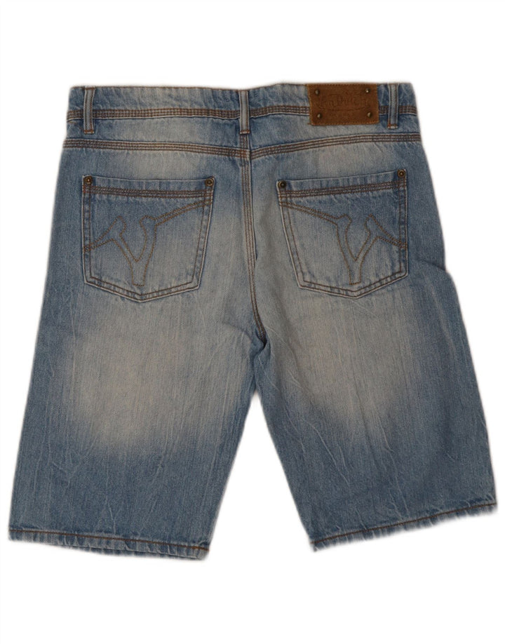 Pantaloni scurți din denim pentru bărbați Von Dutch W30, bumbac albastru mediu