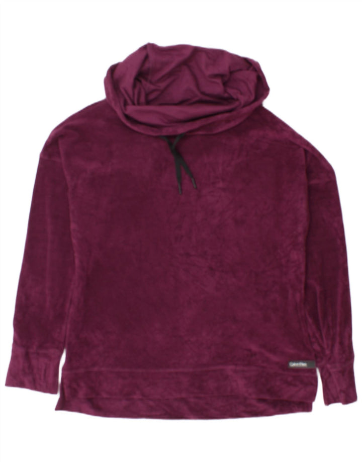 Pulover Calvin Klein din velur pentru femei UK 16 Poliester maro mare
