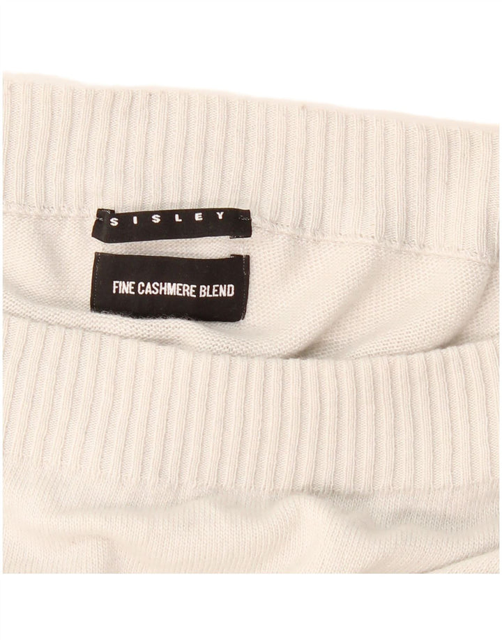 SISLEY Womens Batwing Boat Neck Jumper Sweater UK 10 Small Grey Polyamide