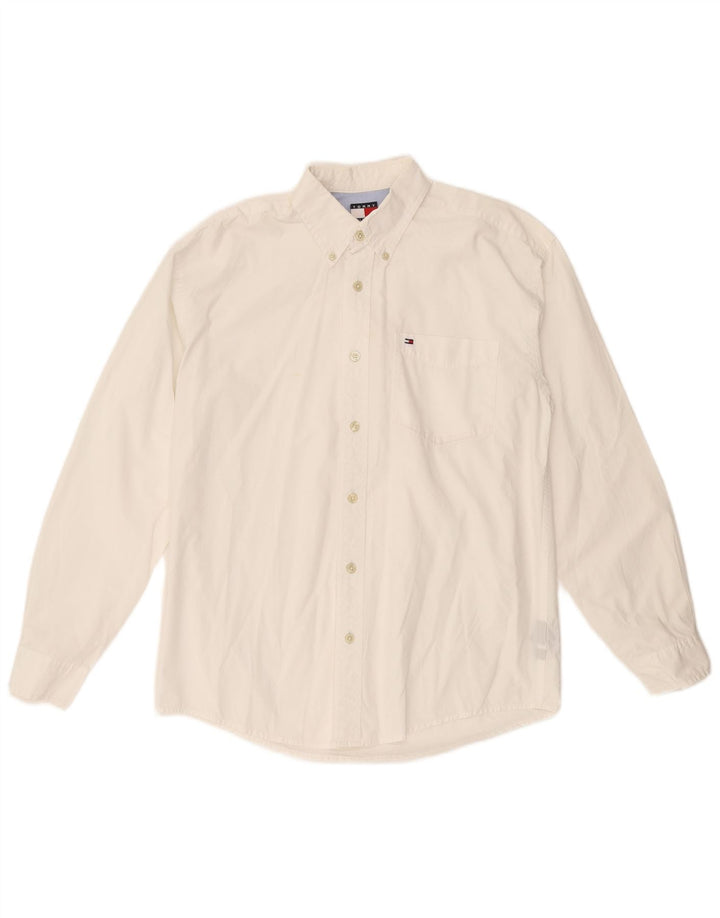 TOMMY HILFIGER Cămașă Băieți 13-14 Ani Mare Bumbac Alb