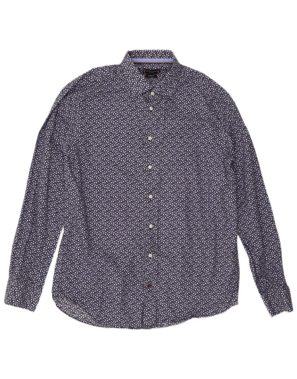 Cămașă pentru bărbați Tommy Hilfiger cu ajustare normală Mărimea 44 17 1/2 XL Bleumarin Floral