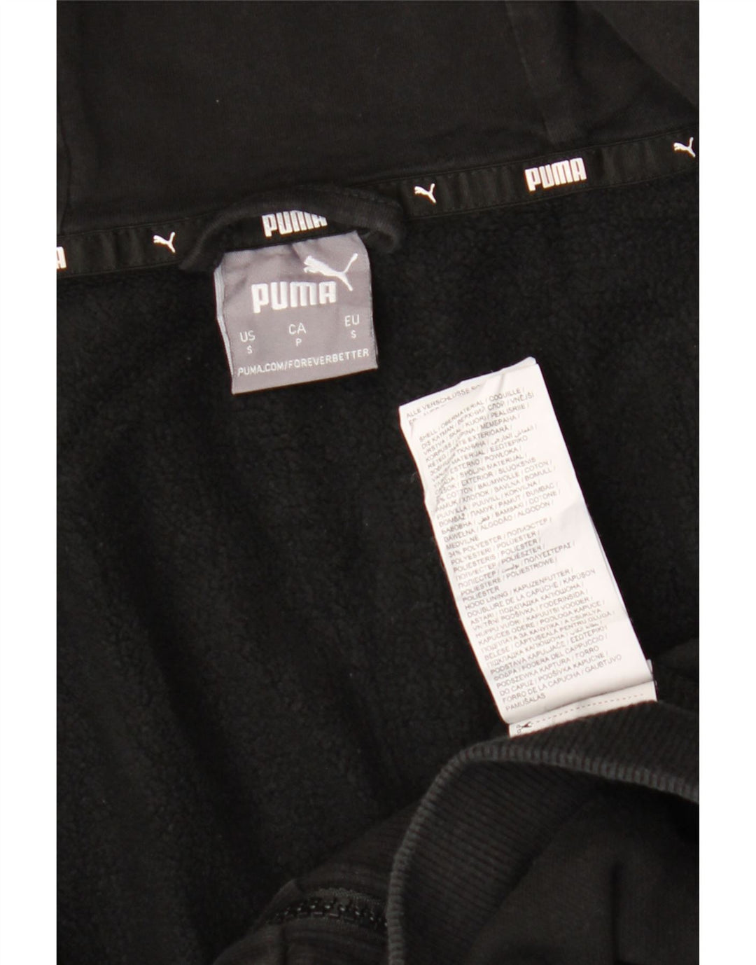 Pulover Puma Graphic Zip pentru bărbați, bumbac mic, negru
