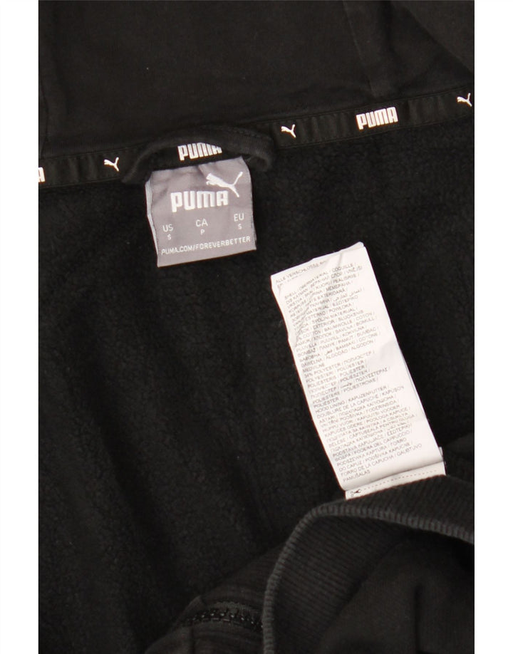 Pulover Puma Graphic Zip pentru bărbați, bumbac mic, negru