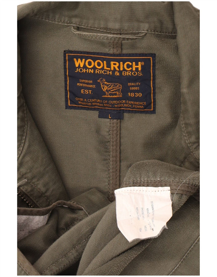 Jachetă militară pentru bărbați Woolrich UK 40 mare, bumbac kaki