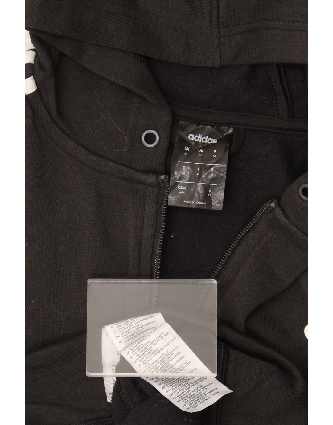Pulover Adidas Climalite Zip pentru bărbați, poliester mediu negru