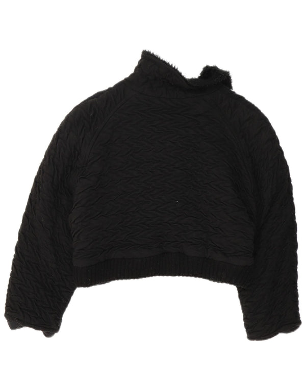 Jachetă Bolero Vintage pentru femei UK 14 Medium Black Colorblock