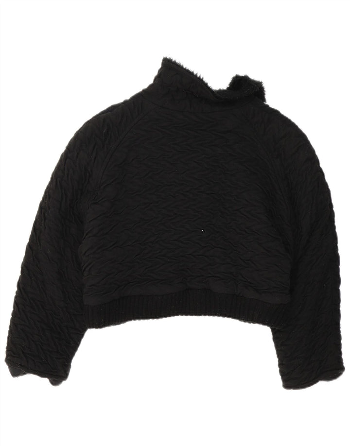 Jachetă Bolero Vintage pentru femei UK 14 Medium Black Colorblock