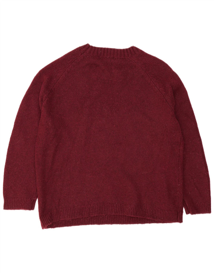 Pulover pentru bărbați Marks & Spencer cu decolteu rotund, mare, acrilic Bordeaux