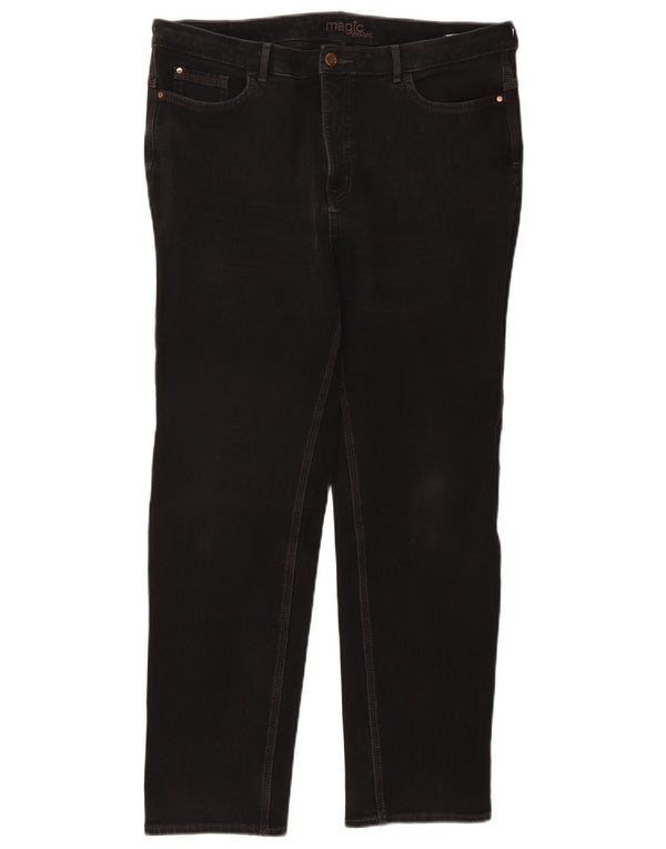 Marks & Spencer Womens Magic Straight Jeans UK 18 XL W36 L28 Black Cotton