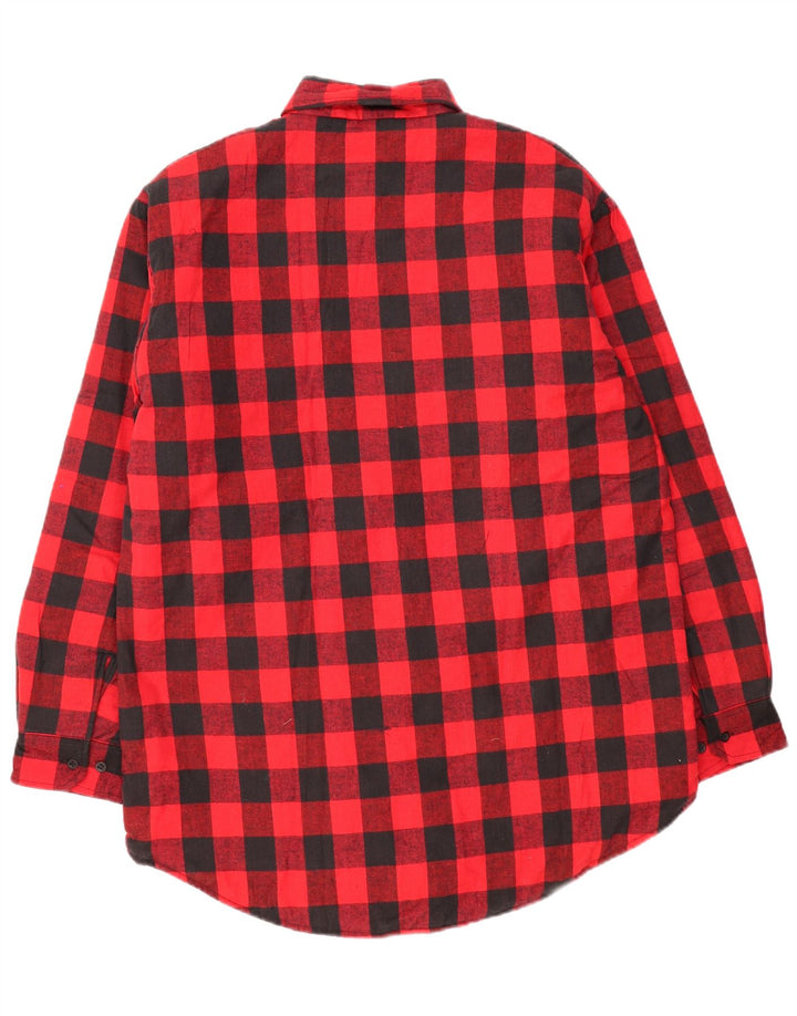 Cămașă Vintage pentru bărbați Lumberjack Flannel, mare, roșu, din bumbac