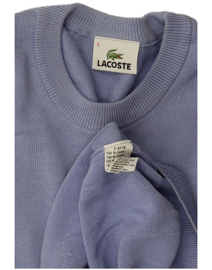 Pulover LACOSTE pentru bărbați, cu gât roșu, marimea 5, bumbac albastru mare