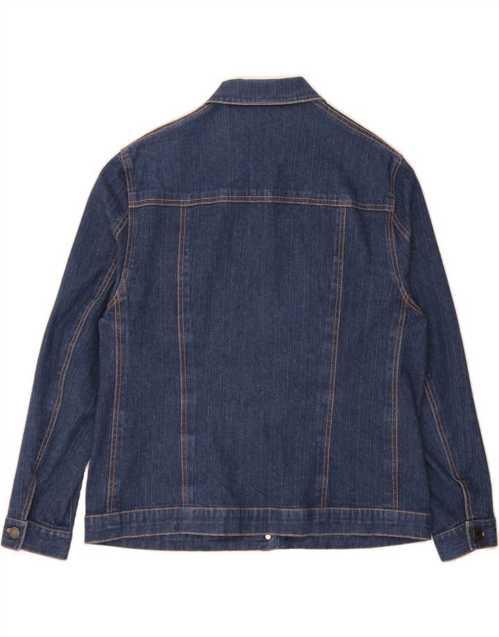 VINTAGE Womens Denim Jacket UK 12 Medium Navy Blue Vintage Vintage and Second-Hand Vintage from Messina Hembry 
