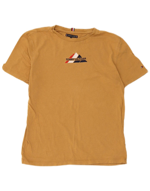Tricou grafic Tommy Hilfiger pentru băieți Top 15-16 ani bumbac galben