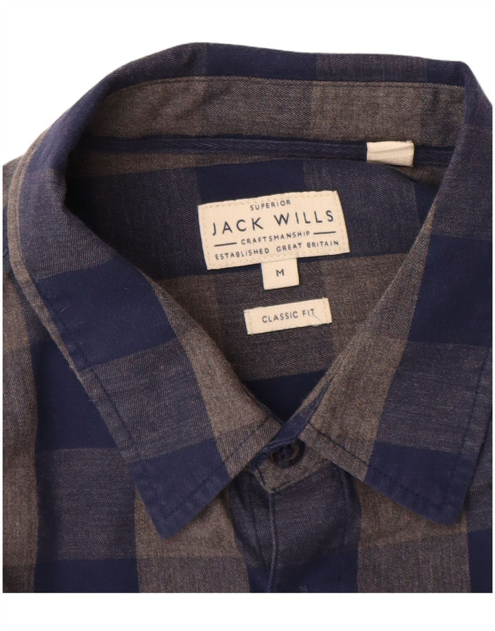 Cămașă de flanel Jack Wills pentru bărbați, de culoare clasică, din bumbac vichy, albastru bleumarin