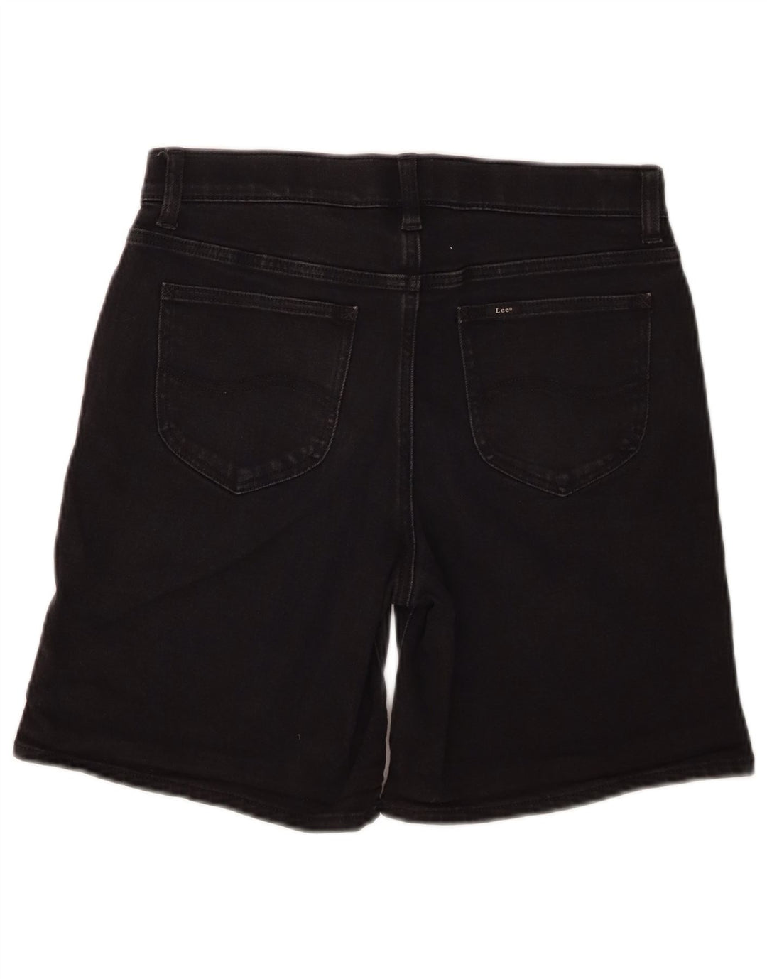 LEE Womens Regular Mid Rise Denim Shorts US 12 Large W30 Black Cotton