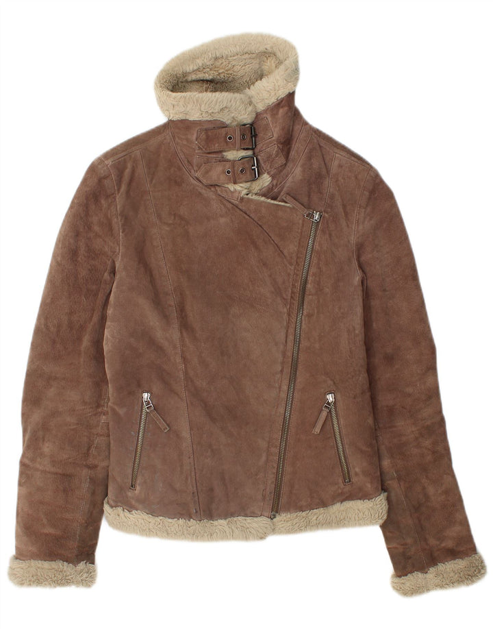 Jachetă Oakwood pentru femei Sherpa Suede UK 12 Medium Brown Leather