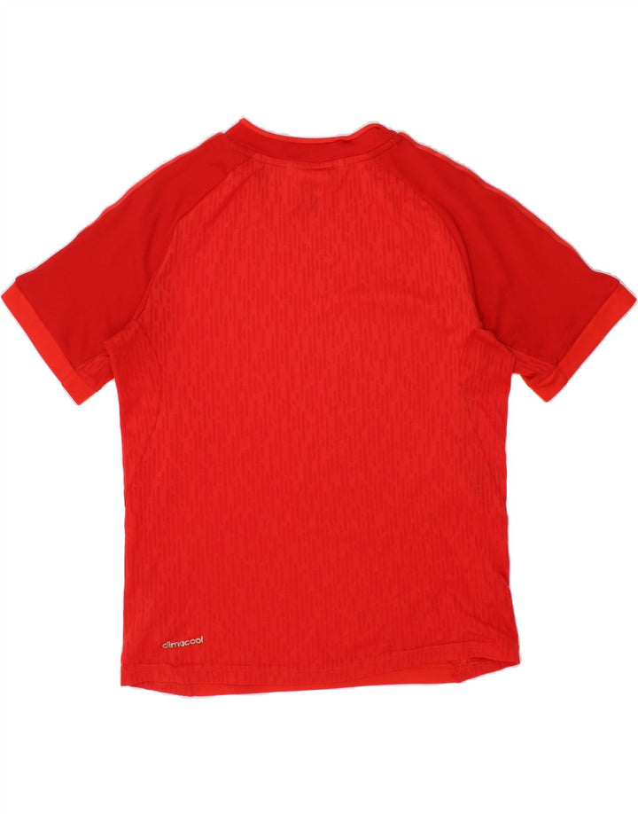 ADIDAS Boys Climacool T-Shirt Top 9-10 Years Red Polyester Vintage Adidas and Second-Hand Adidas from Messina Hembry 