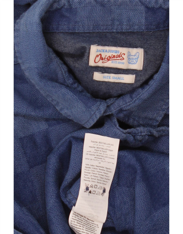 Cămașă pentru bărbați Jack & Jones, mic albastru, bumbac vichy