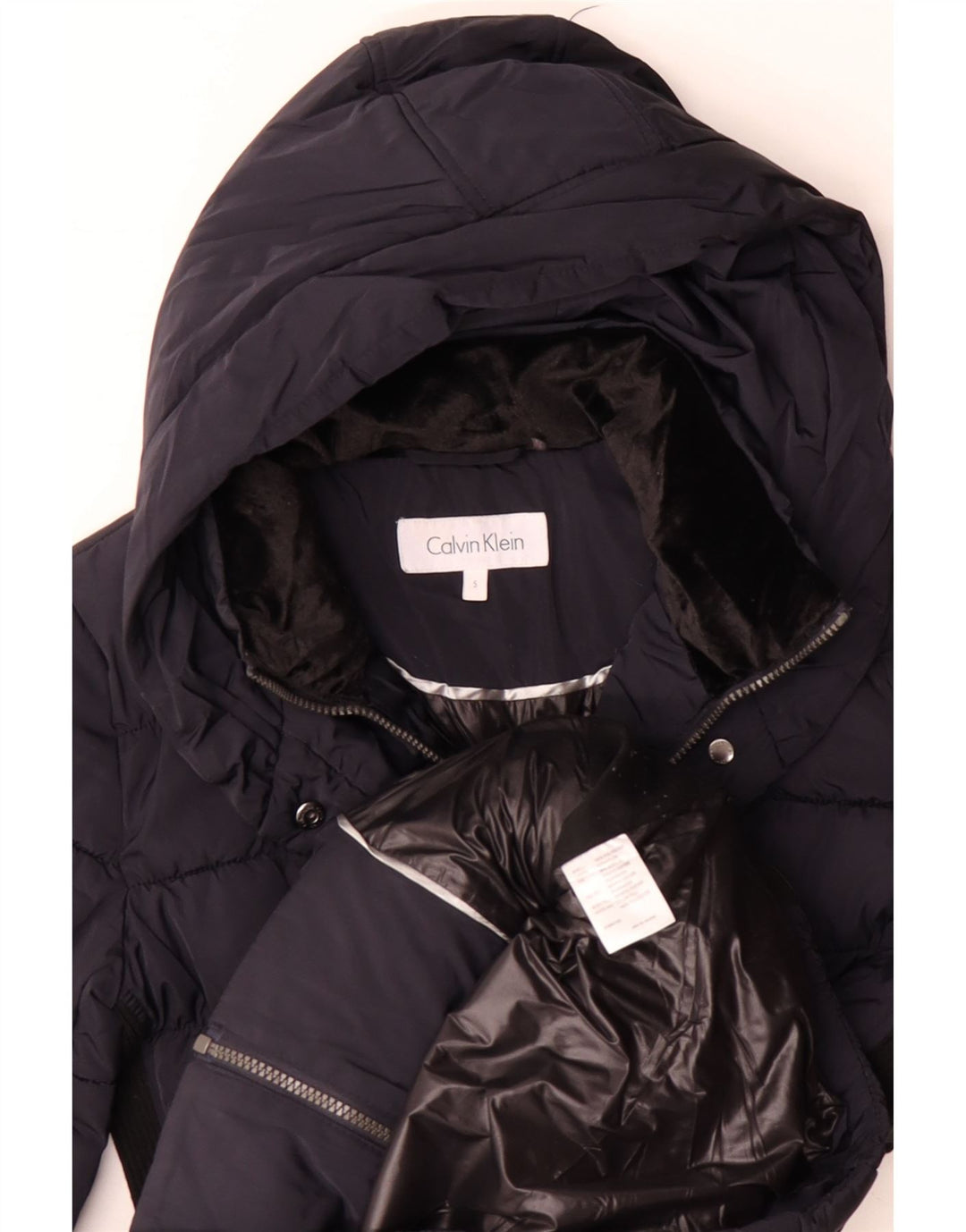 Palton căptușit supradimensionat pentru femei CALVIN KLEIN UK 10 Mic bleumarin