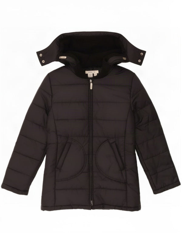 Jachetă căptușită cu glugă pentru femei Zara UK 14 Medium Black Nylon