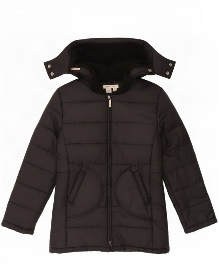 Jachetă căptușită cu glugă pentru femei Zara UK 14 Medium Black Nylon