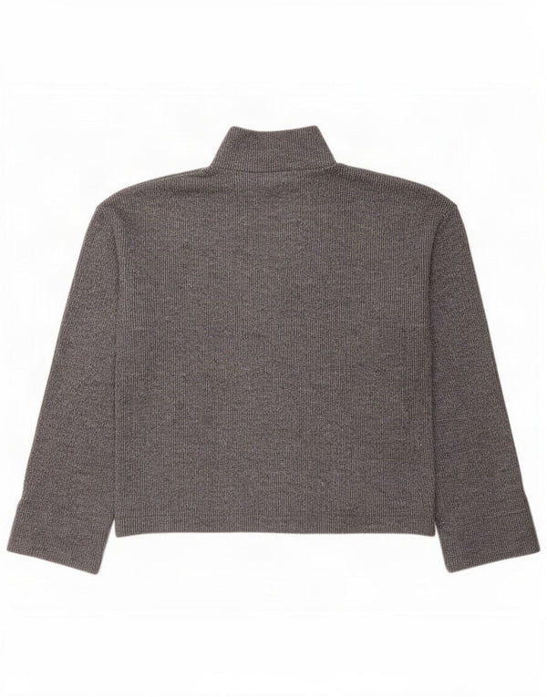 Pulover de damă Zara oversize cu gât țestoasă, bumbac gri mic, UK 10