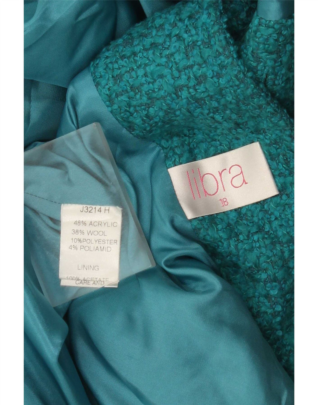 Jachetă Blazer pentru femei Libra cu 3 nasturi UK 18 XL turcoaz acrilic
