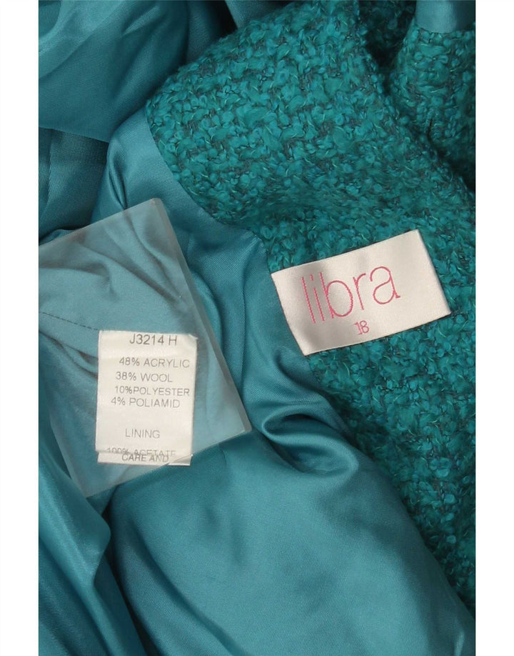 Jachetă Blazer pentru femei Libra cu 3 nasturi UK 18 XL turcoaz acrilic