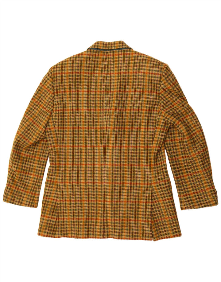 Alberto Aspesi Jachetă Blazer pentru bărbați cu 3 nasturi IT 50 Picior de găin galben mare