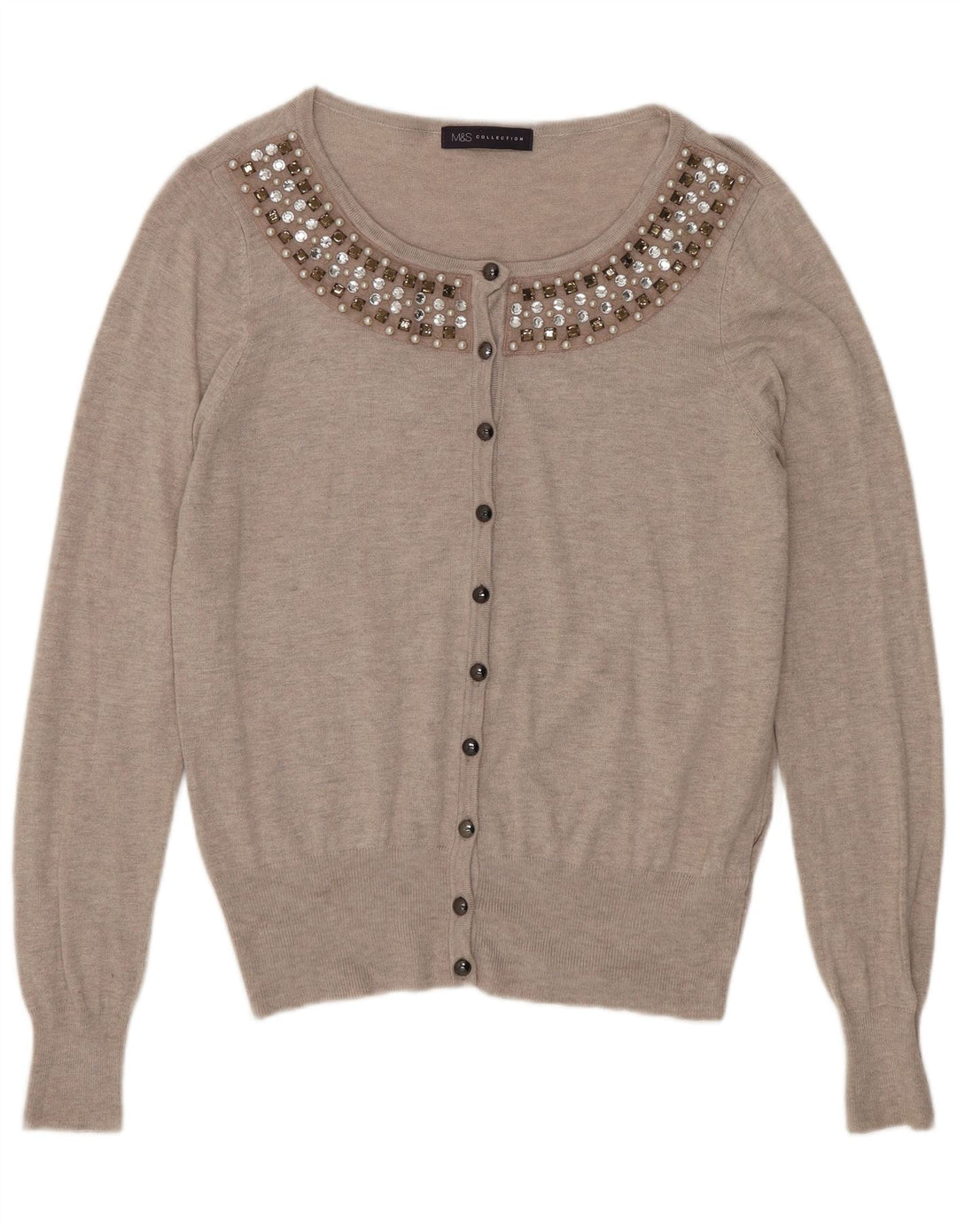 Pulover cardigan pentru femei Marks & Spencer UK 14 Medium Gri Viscose