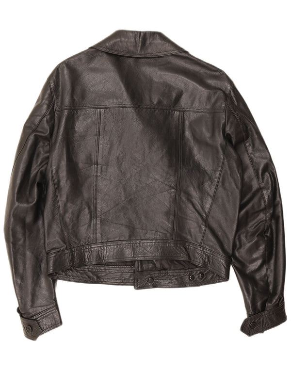 Jachetă motociclist din piele pentru bărbați Berrino IT 48 Medium Negru