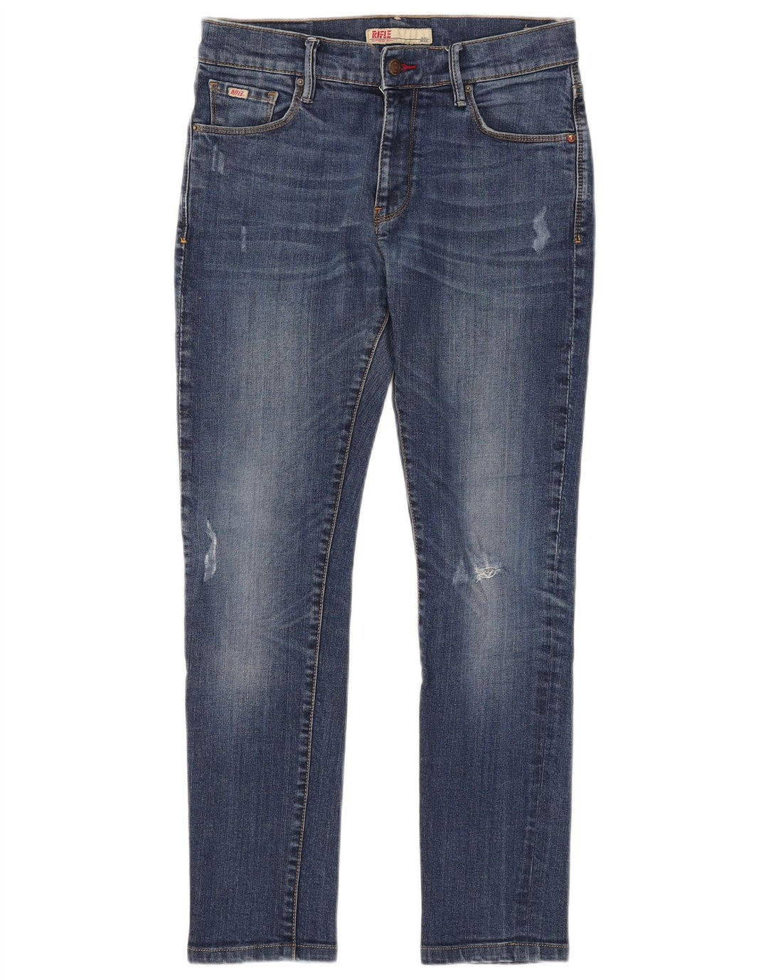 Blugi slim pentru femei Rifle Distressed W30 L28 Bumbac albastru