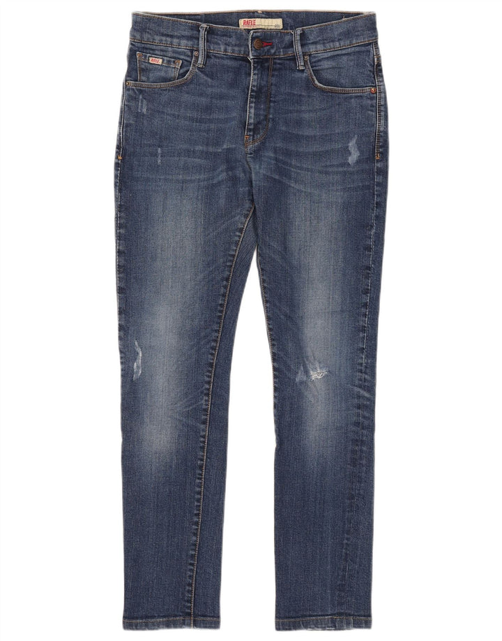 Blugi slim pentru femei Rifle Distressed W30 L28 Bumbac albastru