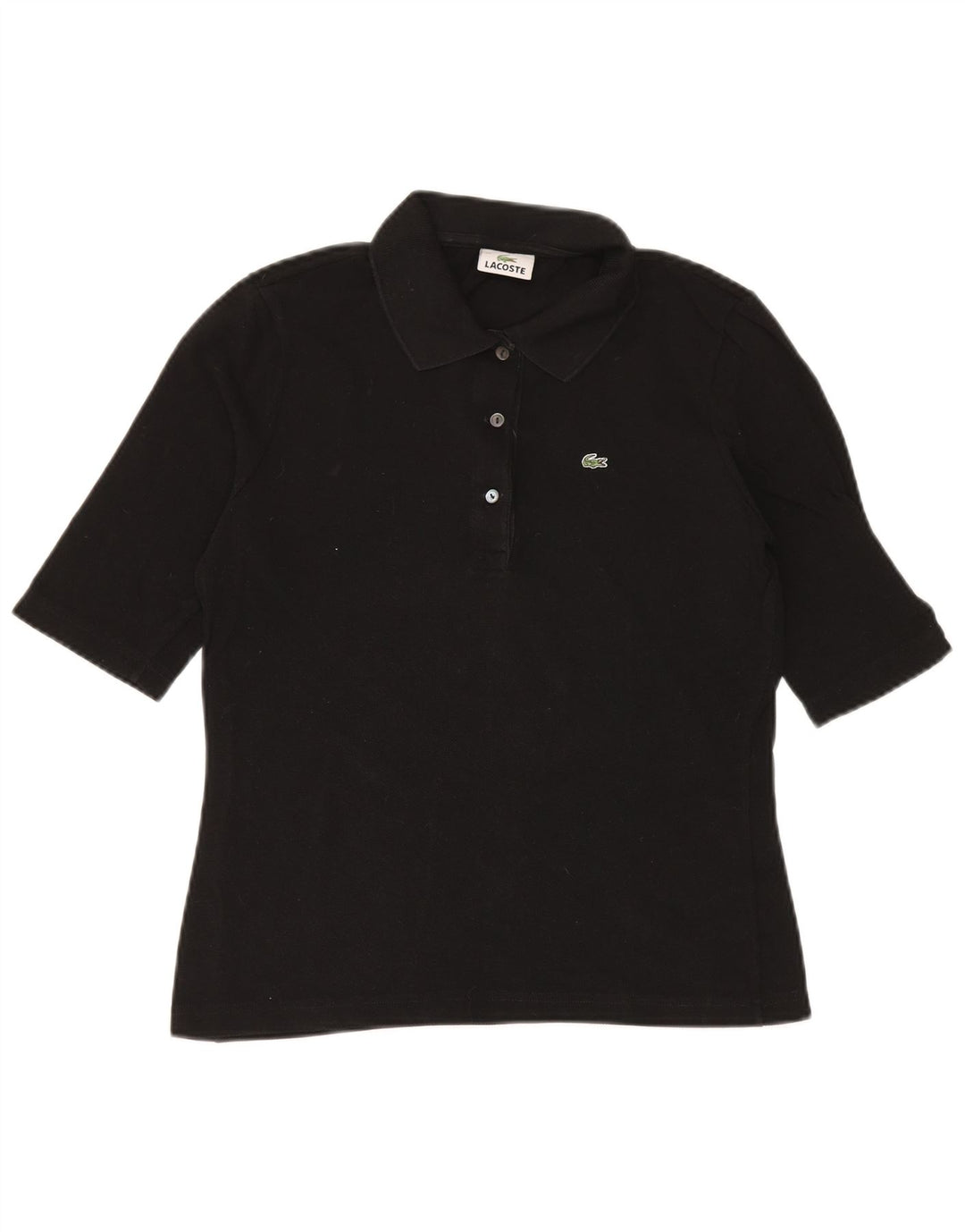 Tricou polo Lacoste pentru femei Mărimea 42 Bumbac negru mare