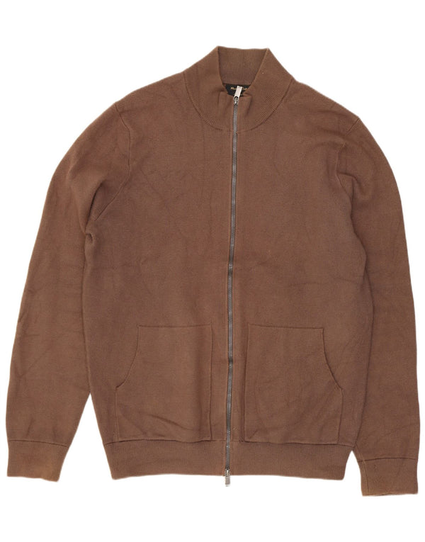 Pulover cardigan pentru bărbați Massimo Dutti, mare maro, viscoză