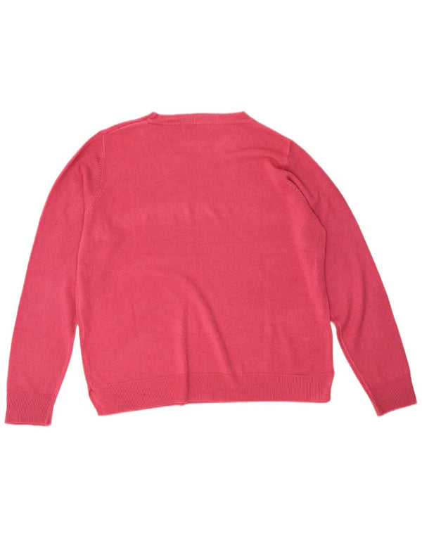 Pulover pentru femei Marks & Spencer, cu gât de barcă, UK 18 XL, roz acrilic
