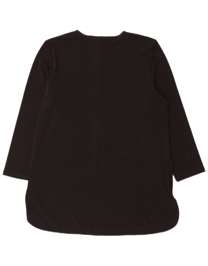 Top cu tunică cu mâneci 3/4 pentru femei Ralph Lauren UK 16 Poliester negru mare