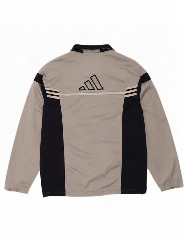 Jachetă de top pentru trening grafic pentru bărbați Adidas, gri mediu, poliester color bloc