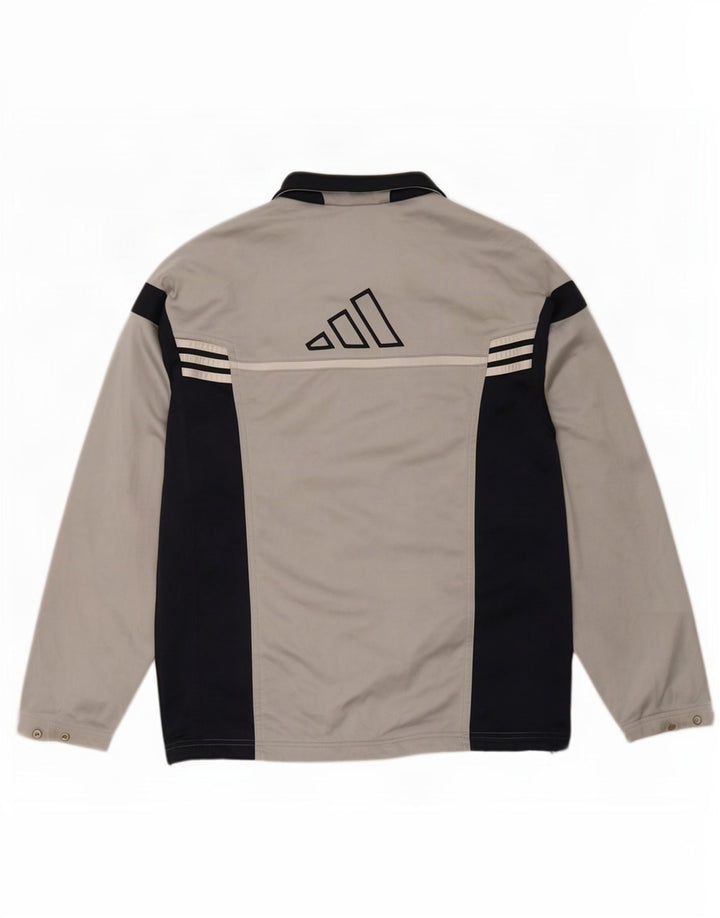 Jachetă de top pentru trening grafic pentru bărbați Adidas, gri mediu, poliester color bloc